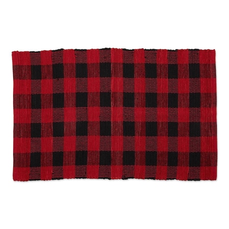 Made4Mansions Red & Black Buffalo Check Rag Rug, 26 x 40 cm MA2567214